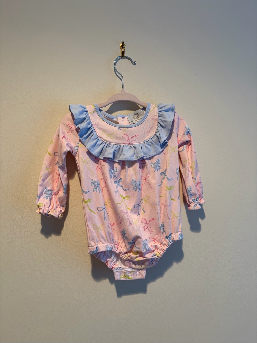 Pink Bow-Print Ruffle bubble